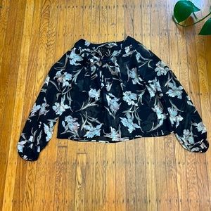 Nordstrom’s Sheer Dress Shirt w Bow-tie